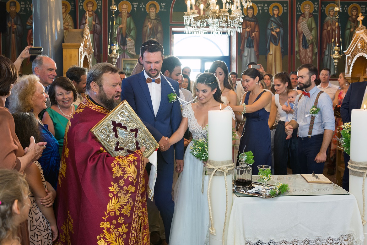 skyros sporades greece summer maid of honors bride wedding dress weddingskyros wedding groom flowers bridal bouquette orthodox church priest