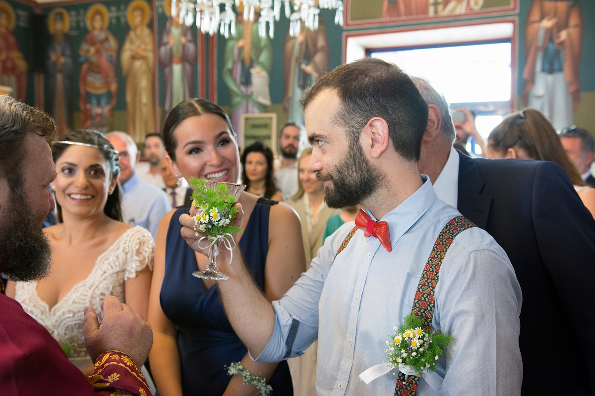 skyros sporades greece summer maid of honors bride wedding dress weddingskyros wedding groom flowers bridal bouquette orthodox church best man wine